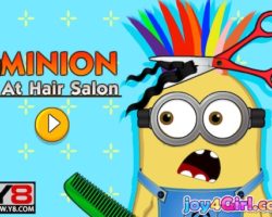 minion at hair salon