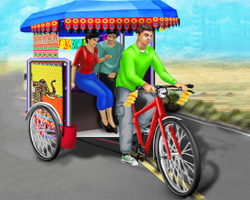 Publick Tricycle Rickshaw Driving