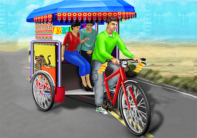 Public Tricycle Rickshaw Driving - Cool Math Games 4 Kids