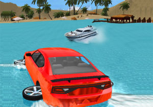 water slider car race
